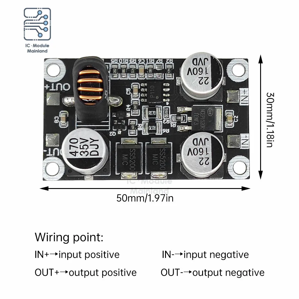 DC-DC High Power Buck Power Module Converter Input 10-110V Fixed to 5V 9V 12V 24V Output Converter Non-Isolated Regulator