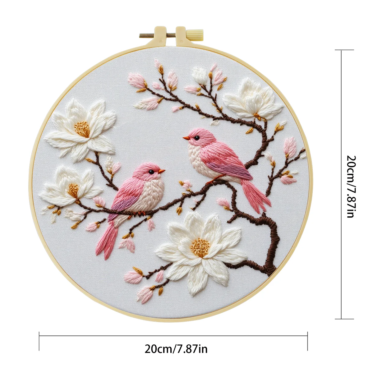 1 Stück 20X20CM/15X15CM 7,87/6,3 Zoll Der Vogel auf dem Ast Stickerei-Starter-Kit DIY-Kit DIY-Stickerei-Set Handarbeiten – Detail 5
