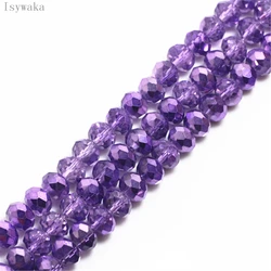 Isywaka Ran Light Purple 2mm,3*4mm,4*6mm,6*8mm Austria faceted Crystal Glass Beads Loose Spacer Round Beads For Jewelry Making