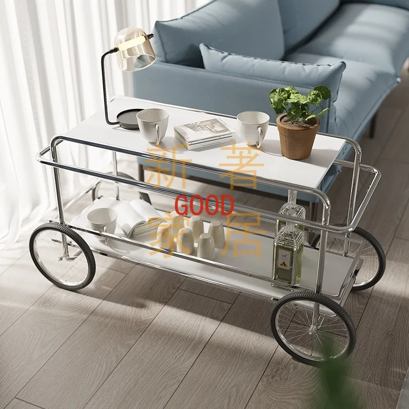 Movable dining cart wheels, carts with drawers, antique side tables, restaurant seasoning table