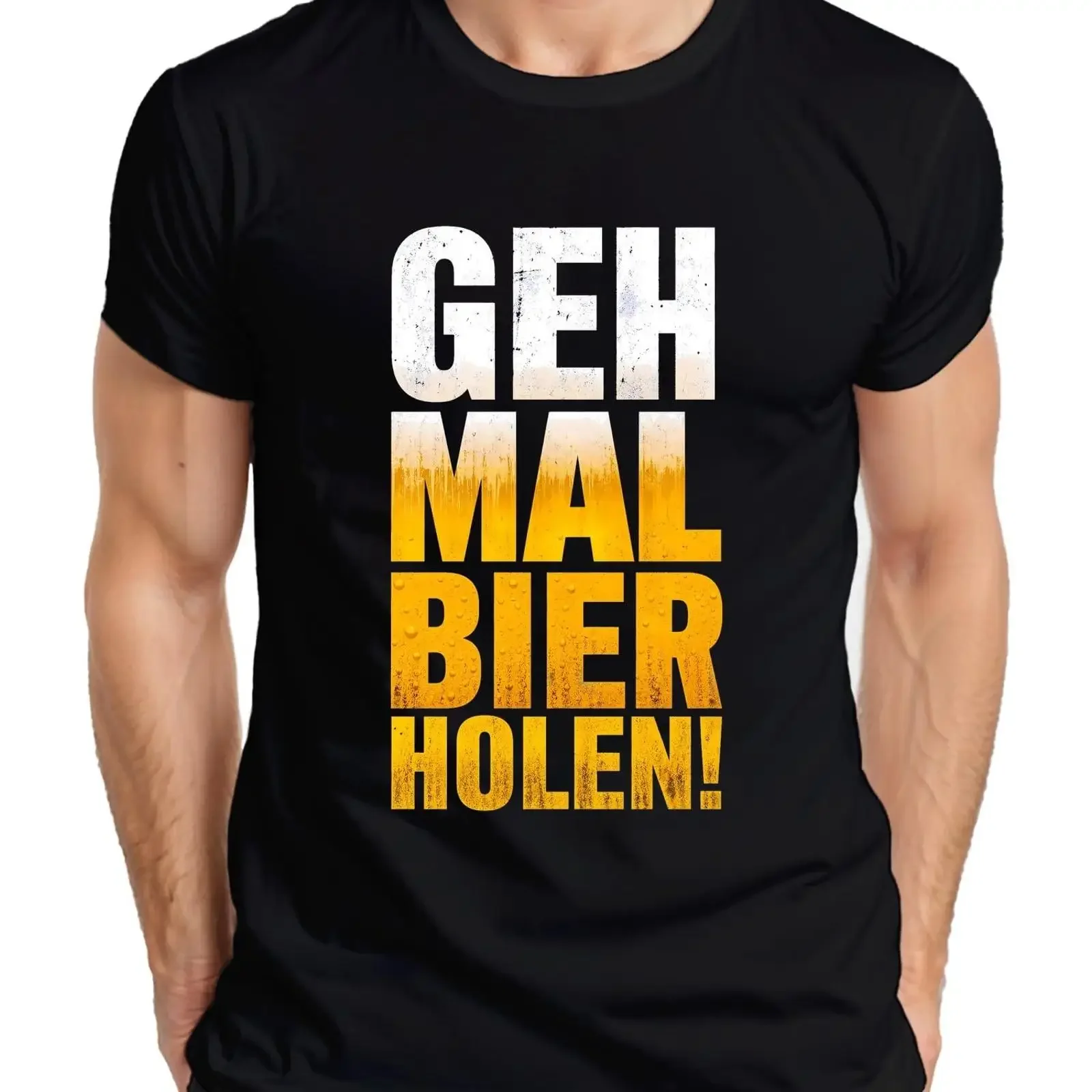 Geh Mal Bier Holen Funny German Beer Slogan T Shirt for Men Oktoberfest Party Bachelor Drinking Casual  vintage Washed