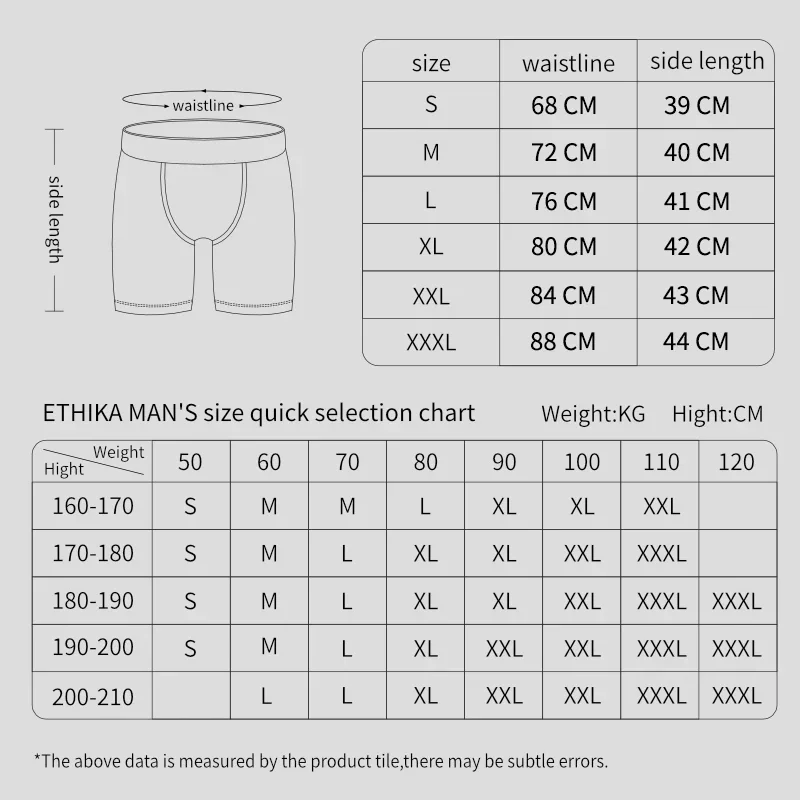 ETHIKA Fashion Print Men Underwear Boxers Briefs Cueca Panties Lingerie Man Underpants Sexy Boxershorts Trunks Plus Size Shorts