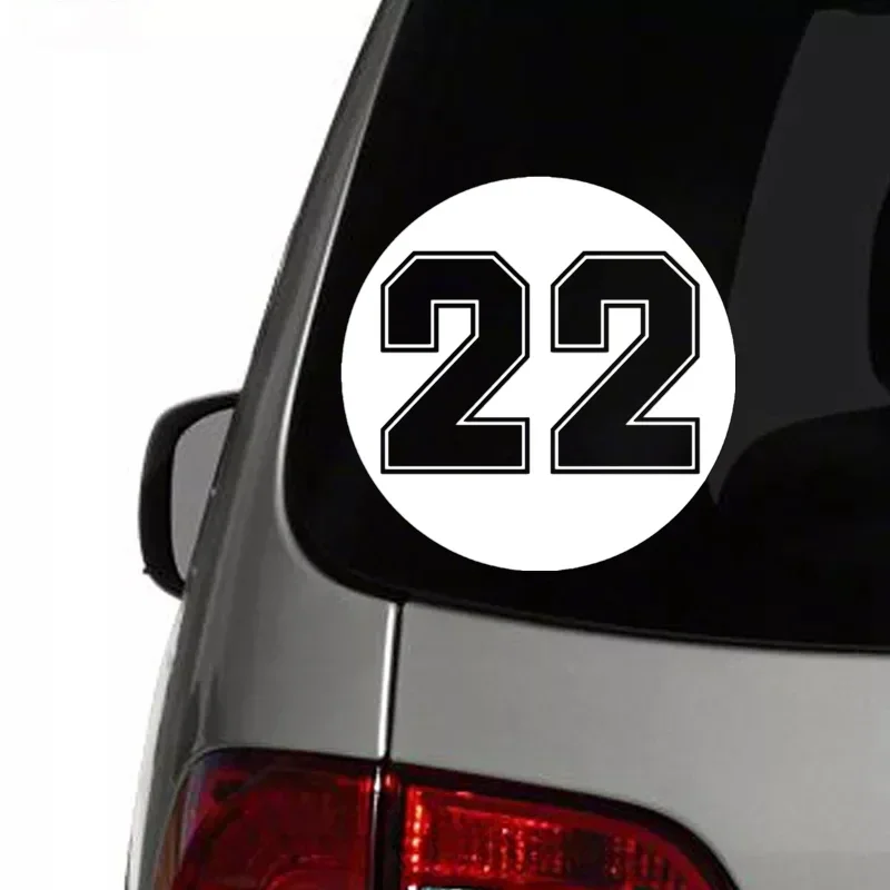 funny racing number 22 in circle vinyl car sticker waterproof car decal stickers on car truck bumper