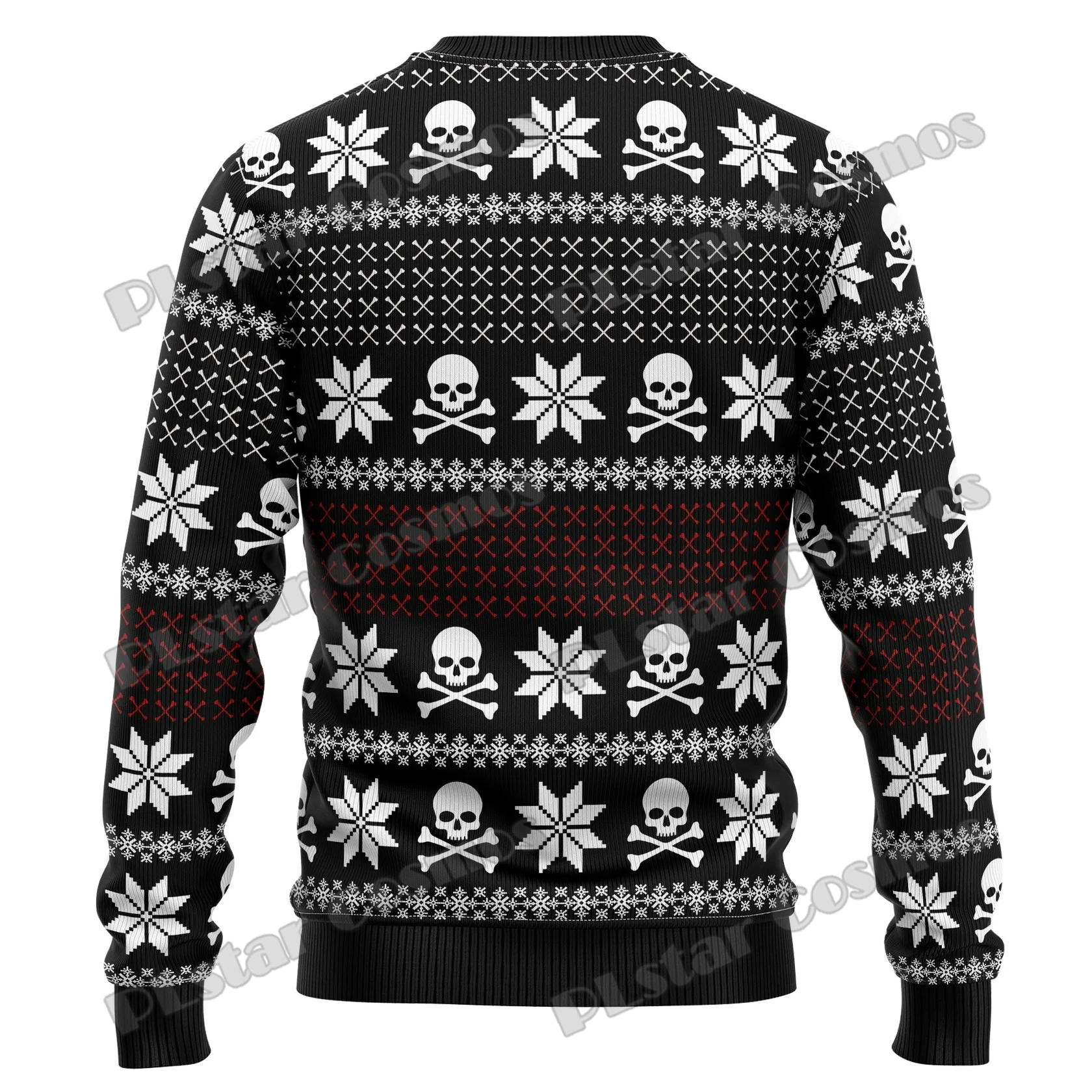 Autumn Winter Unisex Casual Knit Pullover Sweater Skull Pine Tree Christmas 3D Printed Men's Ugly Christmas Sweater KMY15