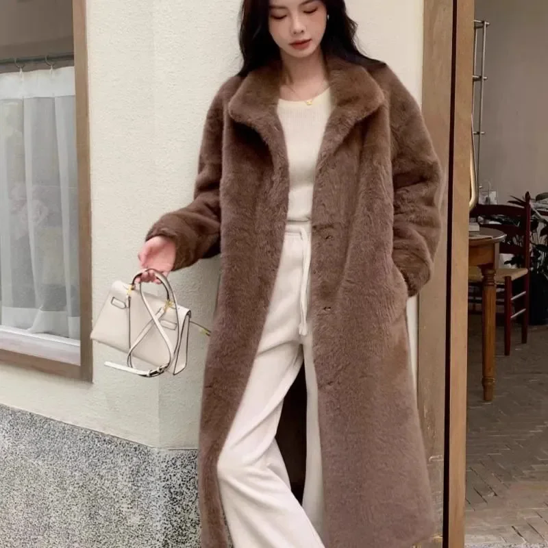 2024 Autumn Winter Women\'s New Stand Up Collar Environmentally Friendly Fur, Fashionable Fur Coat, Fur Integrated Coat, Mink Fur