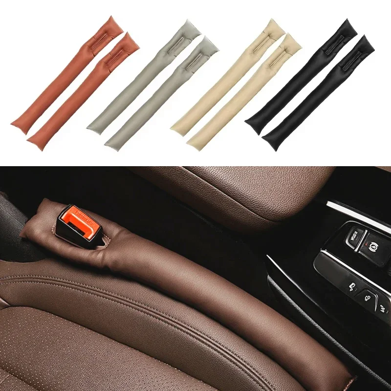 2pcs Car Seat Gap Filler Padding PU Leather Soft Side Seam Plug Leak-proof Filling Strip Car Accessories Interior Car Seat Cover