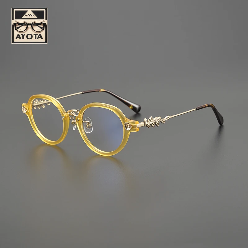 

Niche Personality Retro Glasses Frame Fashion Carved 150 Plate Large Frame for Men and Women with Myopia Anti-blue Discoloration