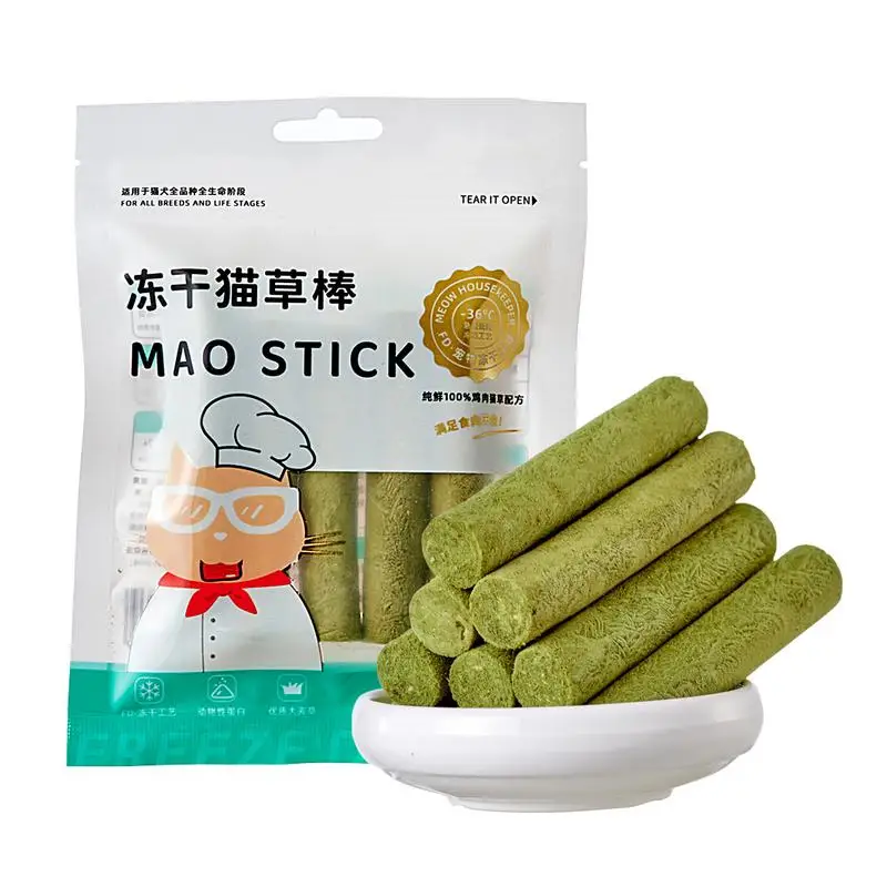 

Cat Natural Grass Teething Sticks Cat Toys Natural Hairball Removal Chew Toy Stress Relief Cat Food Cat Grass Stick For Small