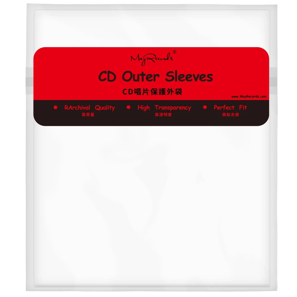 100 Clear Resealable 4 Mil CD Outer Sleeves for 5\'\' CD / 2 Discs Set Jewel Cases