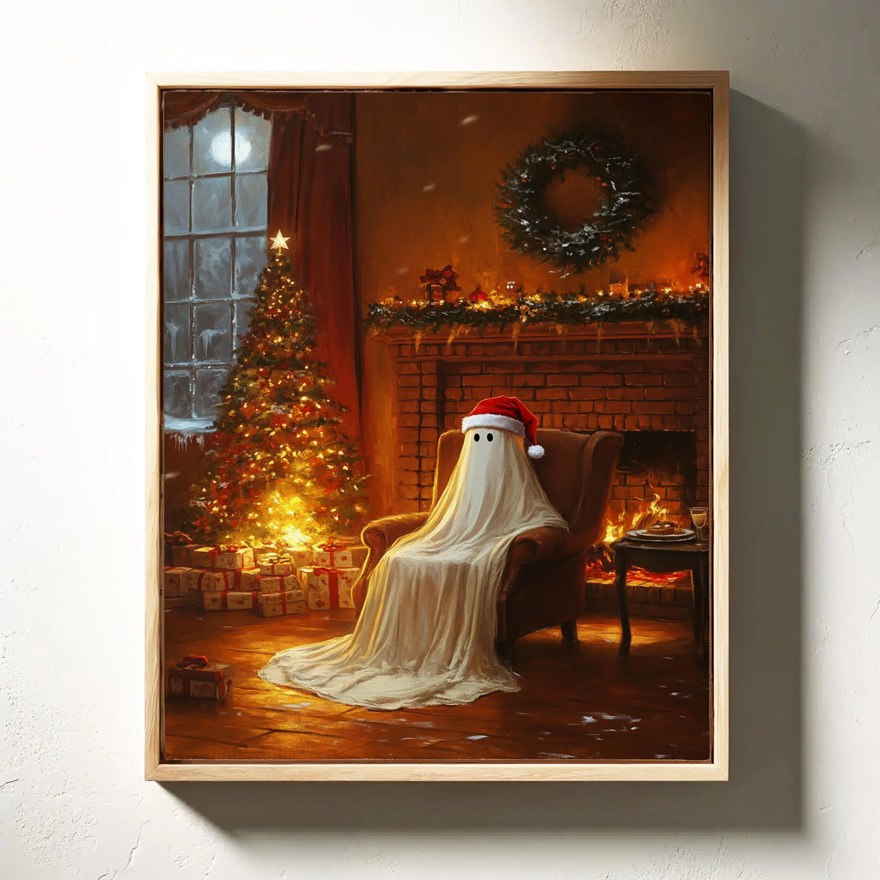 1 قطعة شبح عيد الميلاد الدافئ الفن جدار ديكور سانتا قبعة شجرة عيد الميلاد الموقد شبح فرملس ملصق الشتاء ديكور المنزل في العطلة