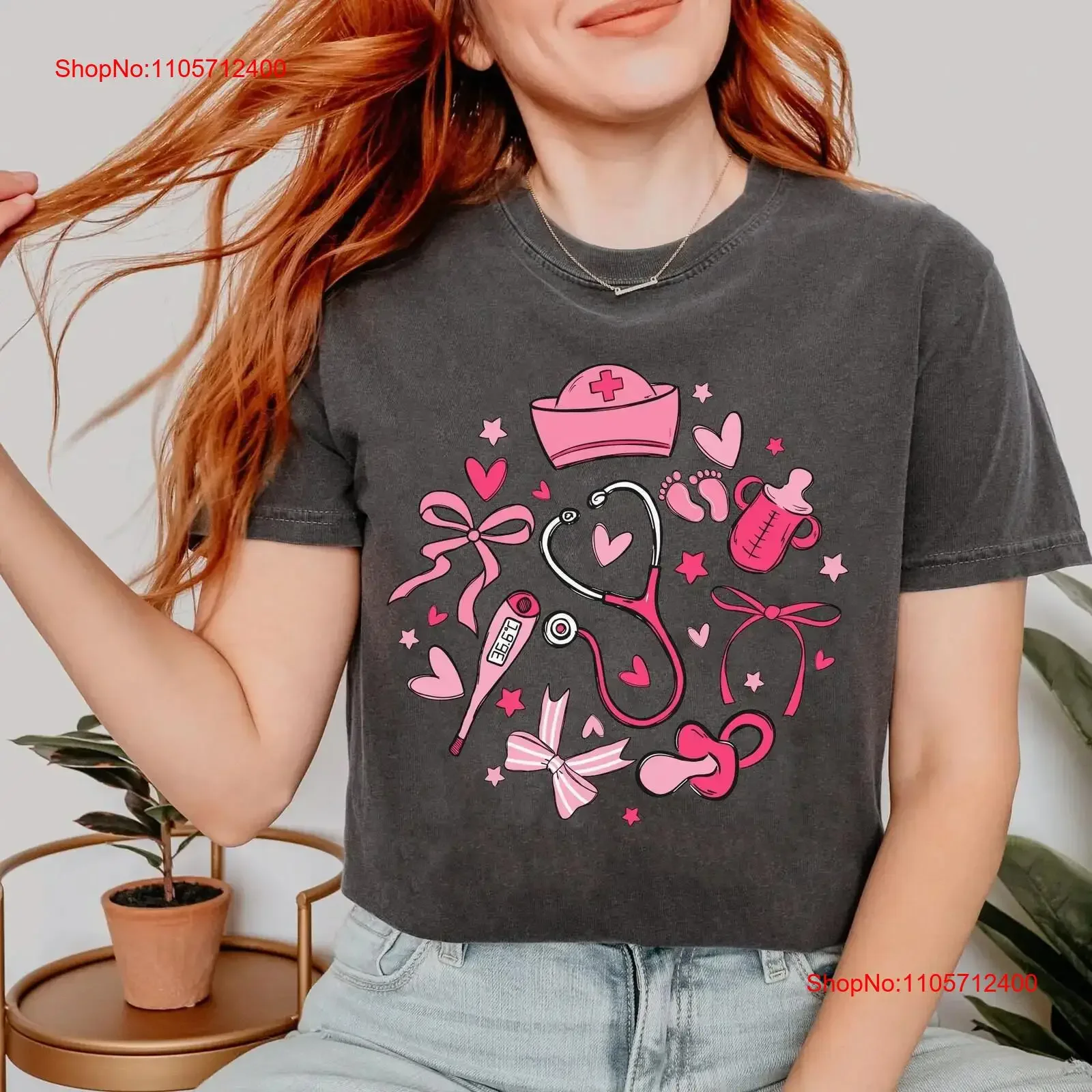 Coquette Mother Baby Nurse T shirt Vintage MBU Postpartum RN Nursery Graduation for Maternity vintage Washed Stylish Unisex