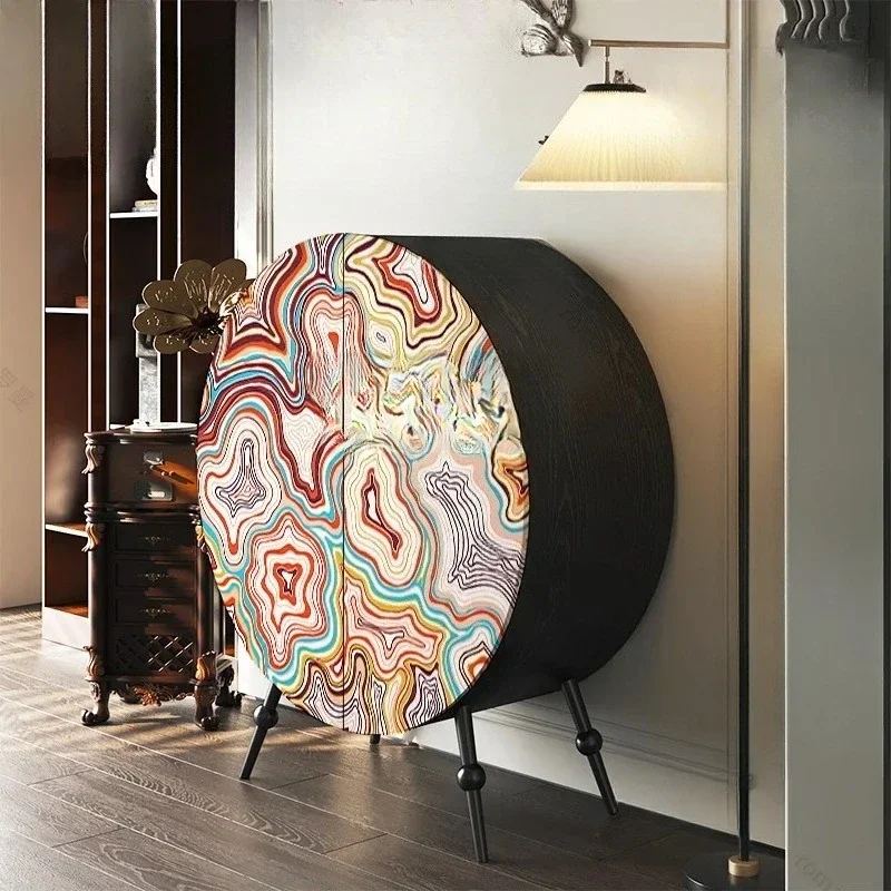 A  American simple household solid wood entry porch cabinet, living room decoration dining   multi-functional storage cabinet