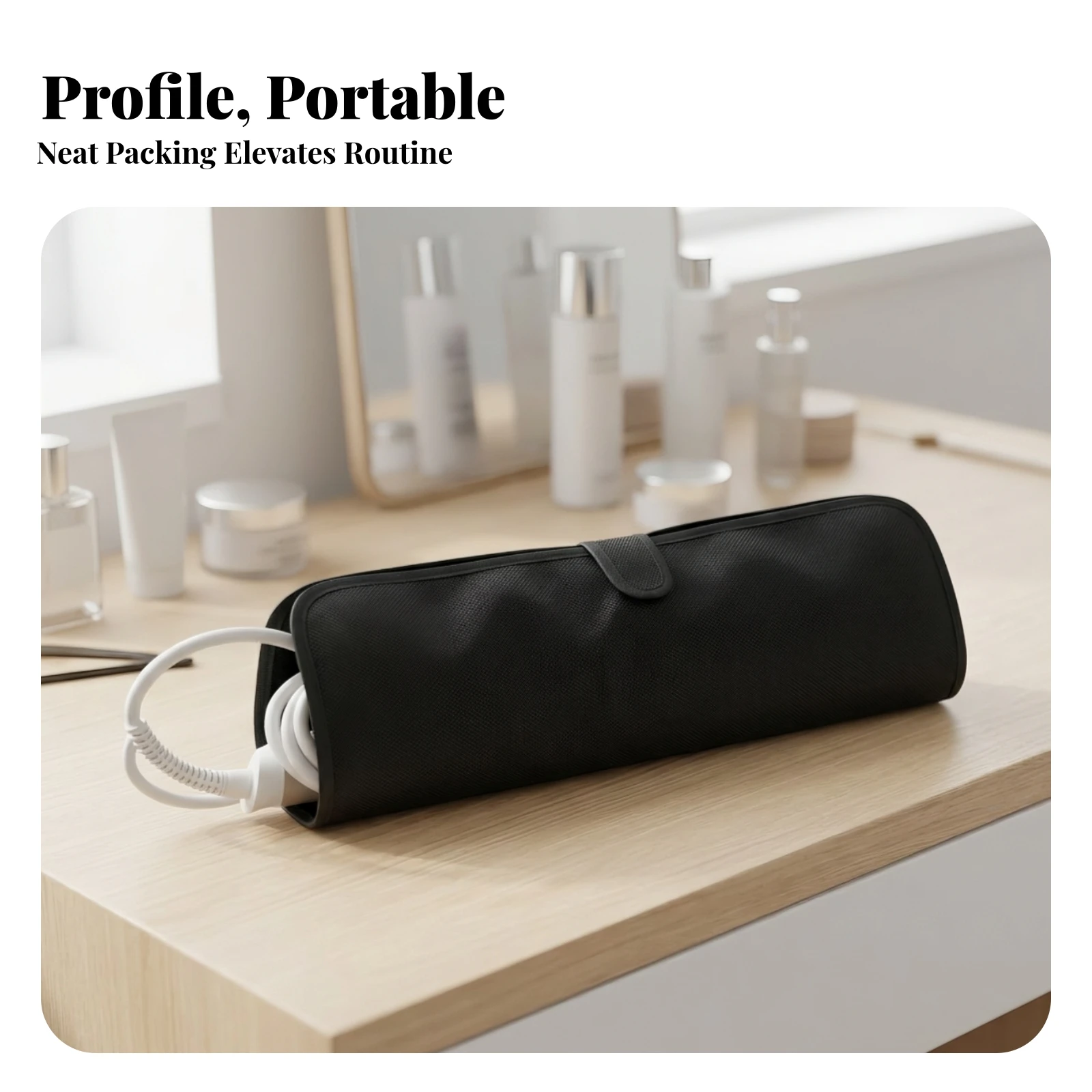 Curling Iron Pouch with Cord Sleeve Portable Curling Iron Pouch Hot Tools Holder Safekeeping Styling Tool Case Easy to Carry