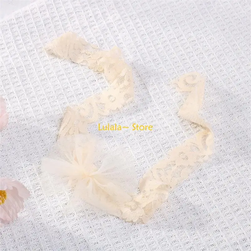 Y4QA Elegant Newborn Photography Mesh Romper Stylish & Practical Baby Romper with Headband Baby Photograph Props for Girls