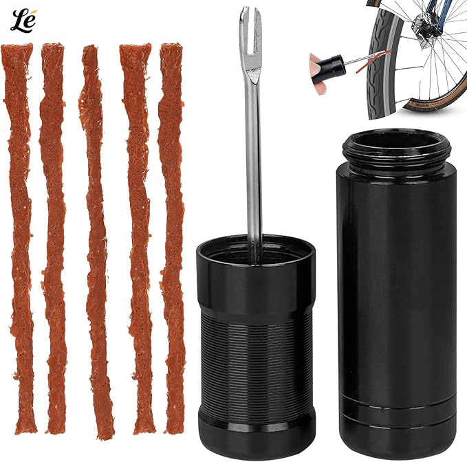 

Tire Repair Kit - Universal Puncture Plug Tool For Mountain Bikes Road Bikes Cars Includes Bacon Strips Essential Fixing Tools