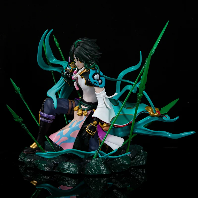 

Genshin Impact Anime Figure Xiao Model Dolls Half Kneeling Statue Xiao's Mask Figurine With Base Decor Models Toys Gifts