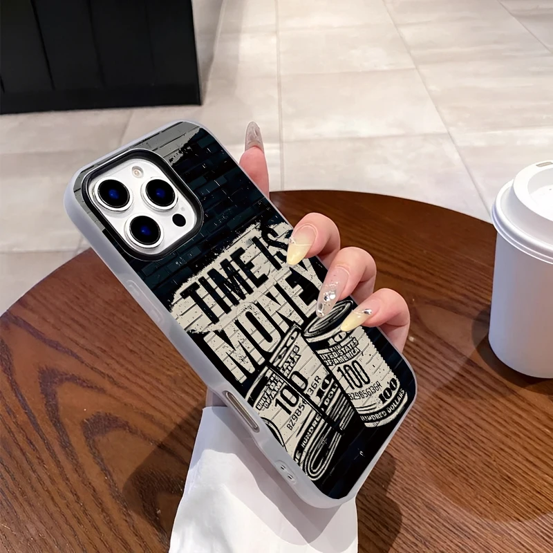 المغناطيس موضة الاتجاه الفاخرة الدولار الوقت هو المال جراب هاتف آيفون 16 15 14 13 12 11 Plus ProMax الهاتف غطاء مقاوم للصدمات