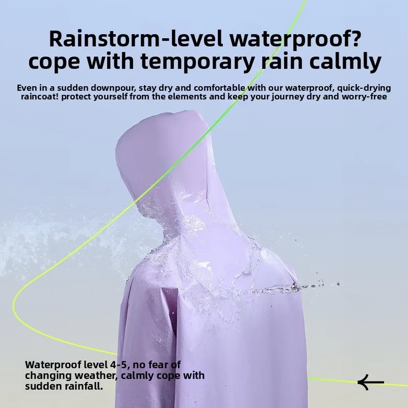 Adult Reusable Thickened Waterproof Long Rain Poncho Heavy Duty Outdoor Hiking Travel Portable Stormproof Raincoat for Men Women