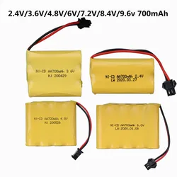 Akumulator 700mAh 2.4V/ 3.6V/ 4.8V/ 6V/ 7.2V/8.4v /9.6v Ni-CD do zabawek RC Samochody łodzie pistoletowe Akumulator AA NICD 700mAh