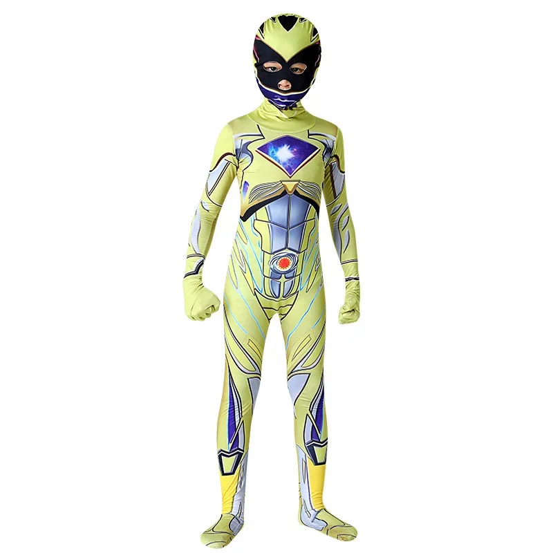 Fancy Kids Supereroe Power Zentai Rangers Costume Cosplay Bambini Mecha Five Beast Tuta Carnevale di Halloween Vestiti cosplay