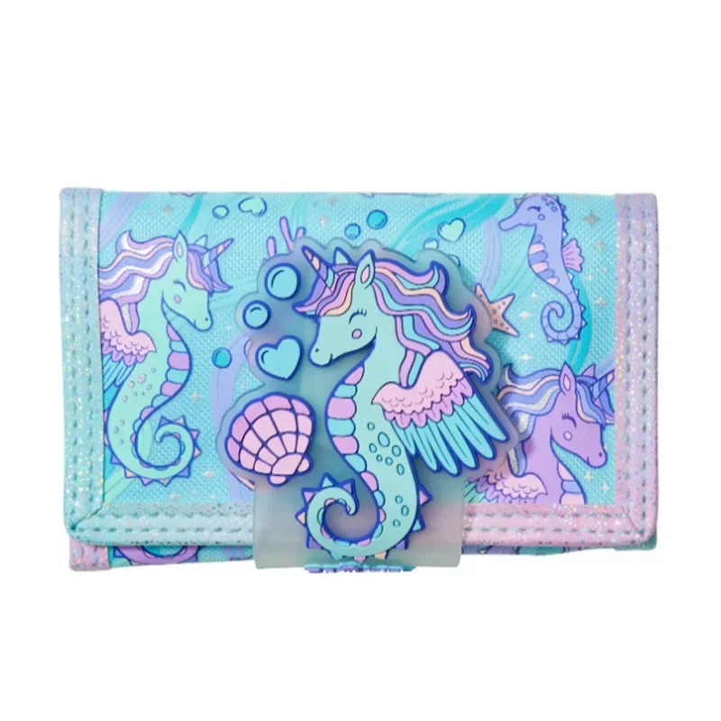 Australian Smiggle Sky Blue Seahorse Schoolbag Children\'s Stationery Backpack Lunch Bag Pencil Case Wallet Water Cup Cute Gifts