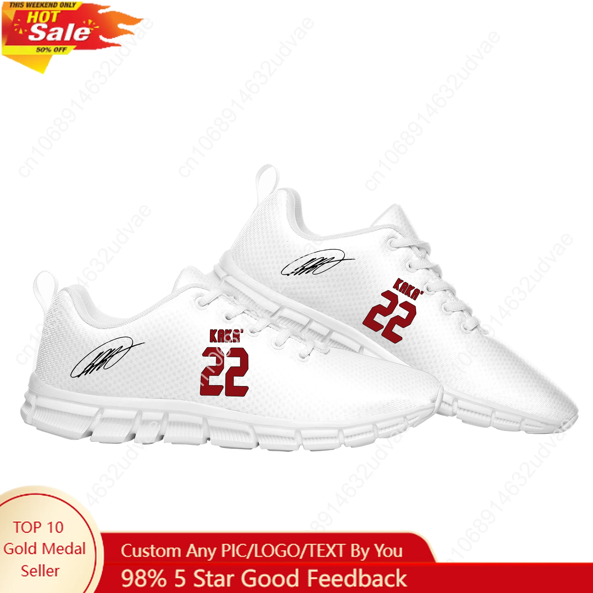 

Kaka No.22 Sports Shoes Mens Womens Teenager Children Sneakers Brazil Soccer Star Footwear Casual Custom Made Couple Shoes White
