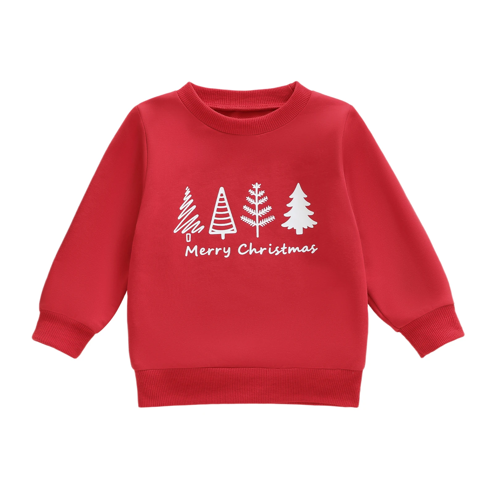 

Toddler Boy Girl Christmas Sweatshirt Letter Tree Print Long Sleeve Round Neck Pullover Loose Tops