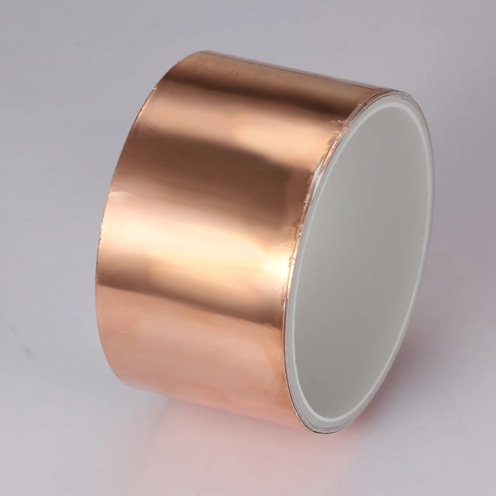 2 Meters Single-Sided Conductor Copper Foil Tape EMI Shielding Heat Resistant Repair Adhesive Tape Transformer for Guitar
