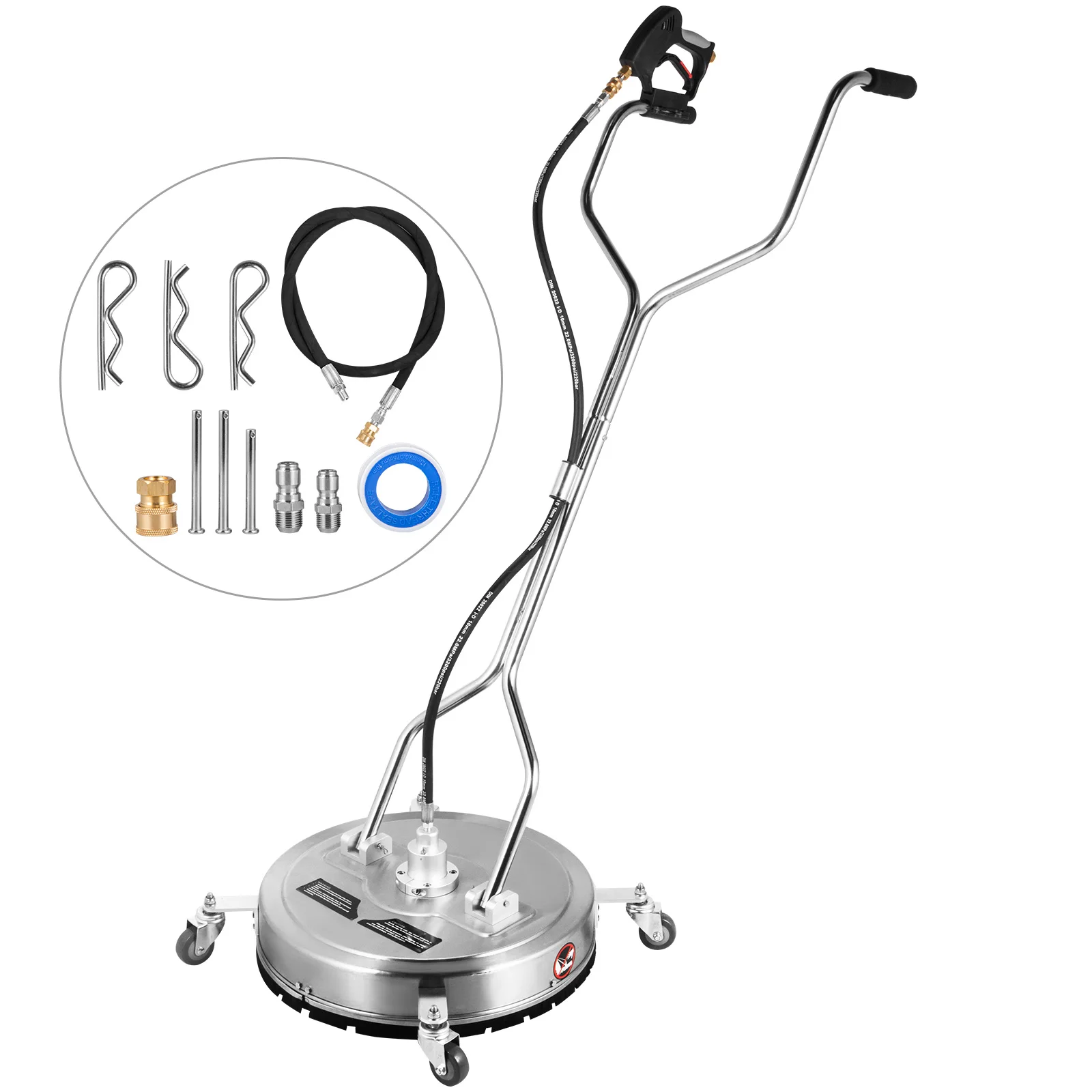 18-24 Inch Flat Surface Cleaner 3 Nozzle Stainless Steel 4000PSI Pressure Washer