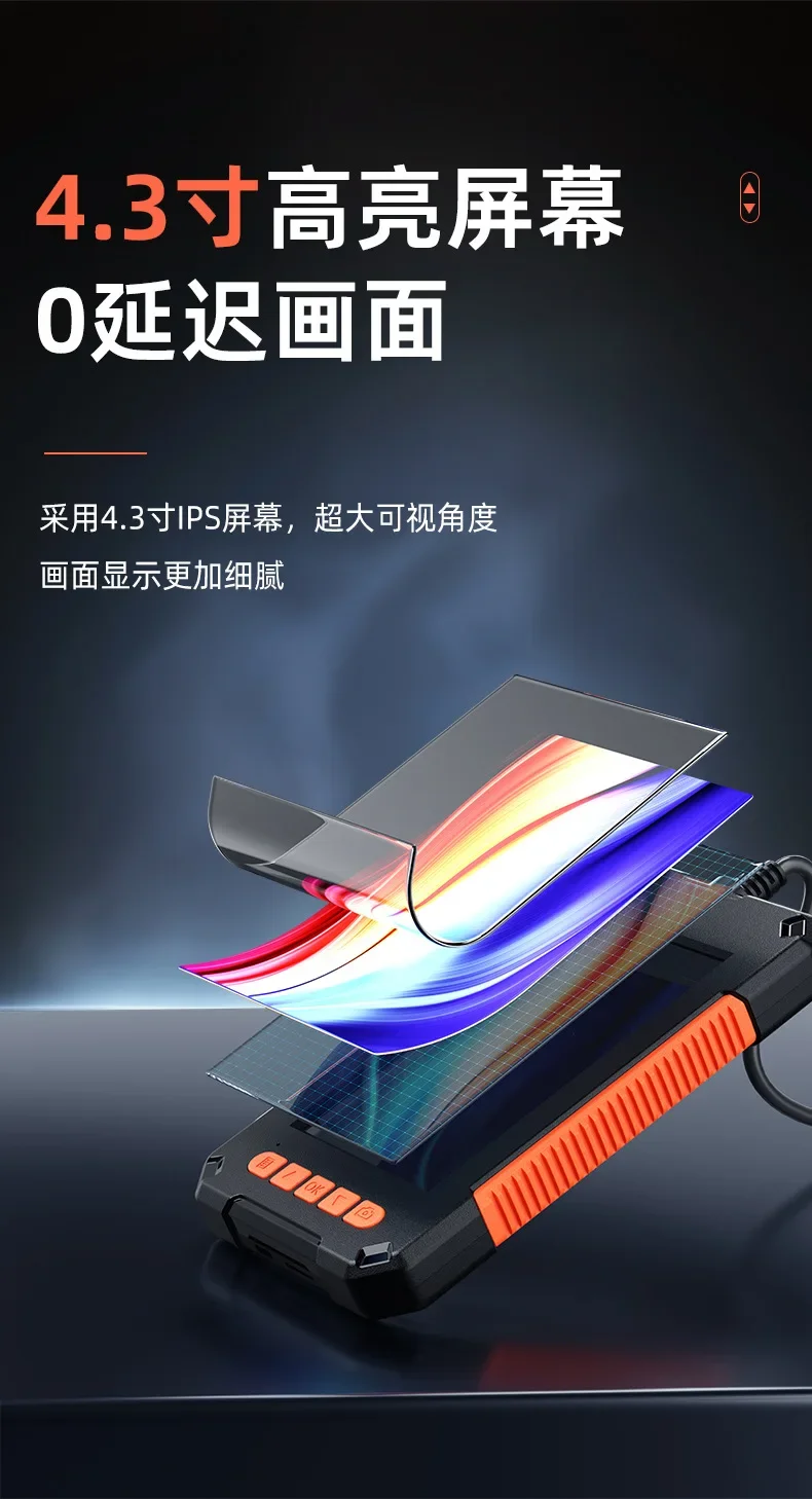 High definition pipe camera with screen, car maintenance detector, visual industrial endoscope