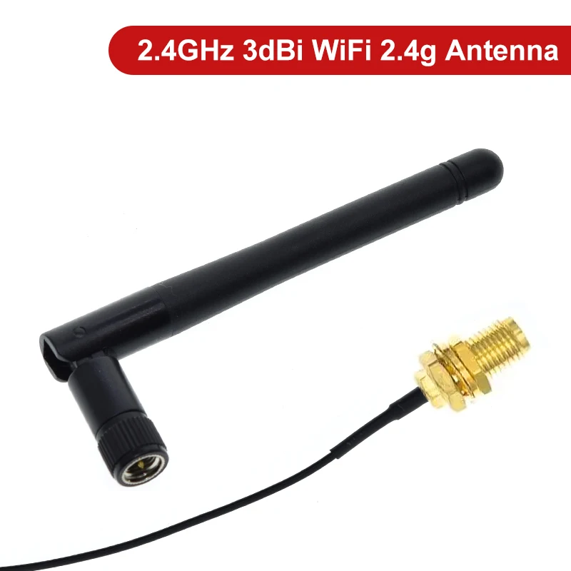 TZT 2.4GHz 3dBi WiFi 2.4g Antenna Aerial RP-SMA Male wireless Router+ 17cm PCI U.FL IPX to RP SMA Male Pigtail Cable ESP32