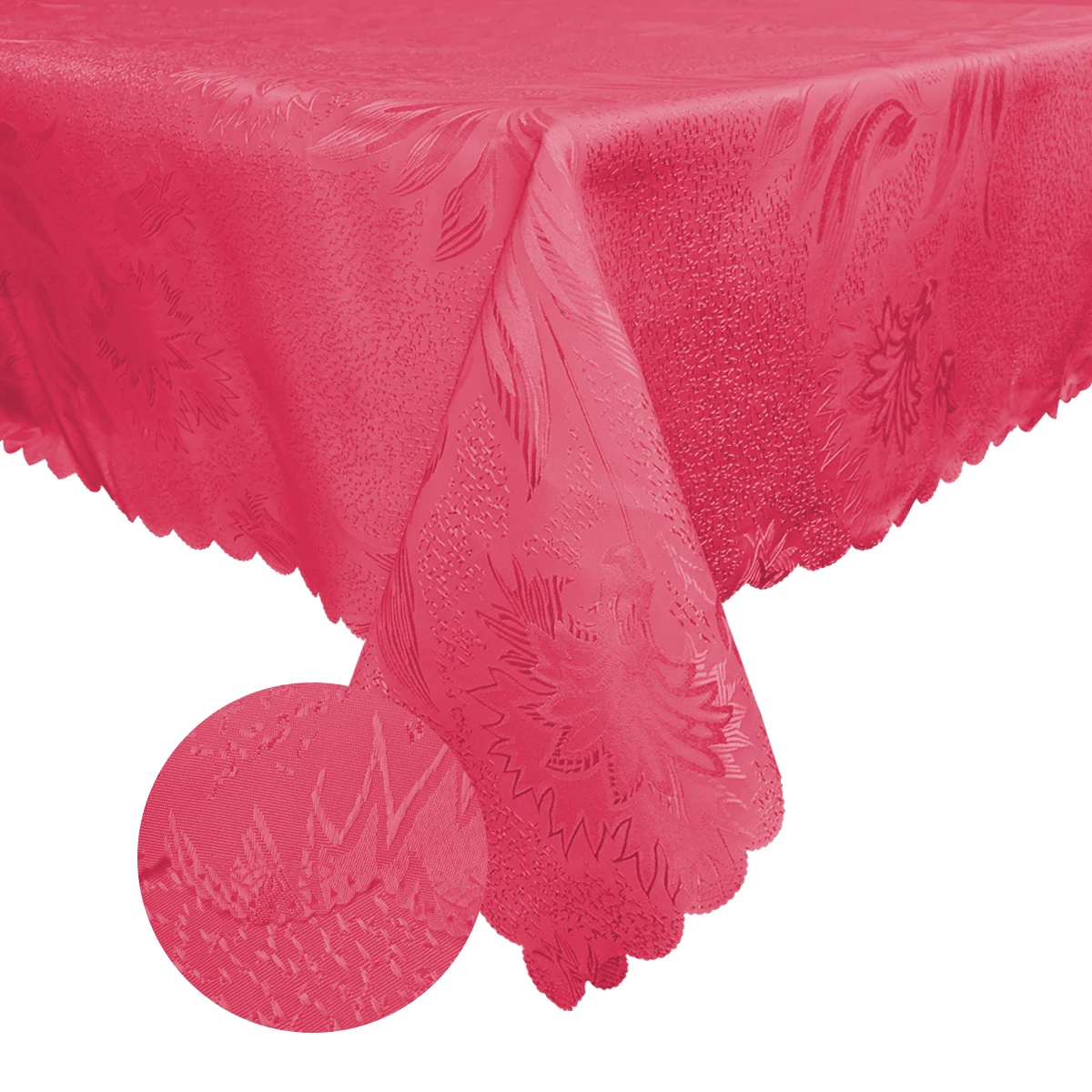 Haorui 1pc פרח פוליאסטר jacquard מלון חתונה מסיבת מסיבת מסיבת קישוט עגול לבן מכסה