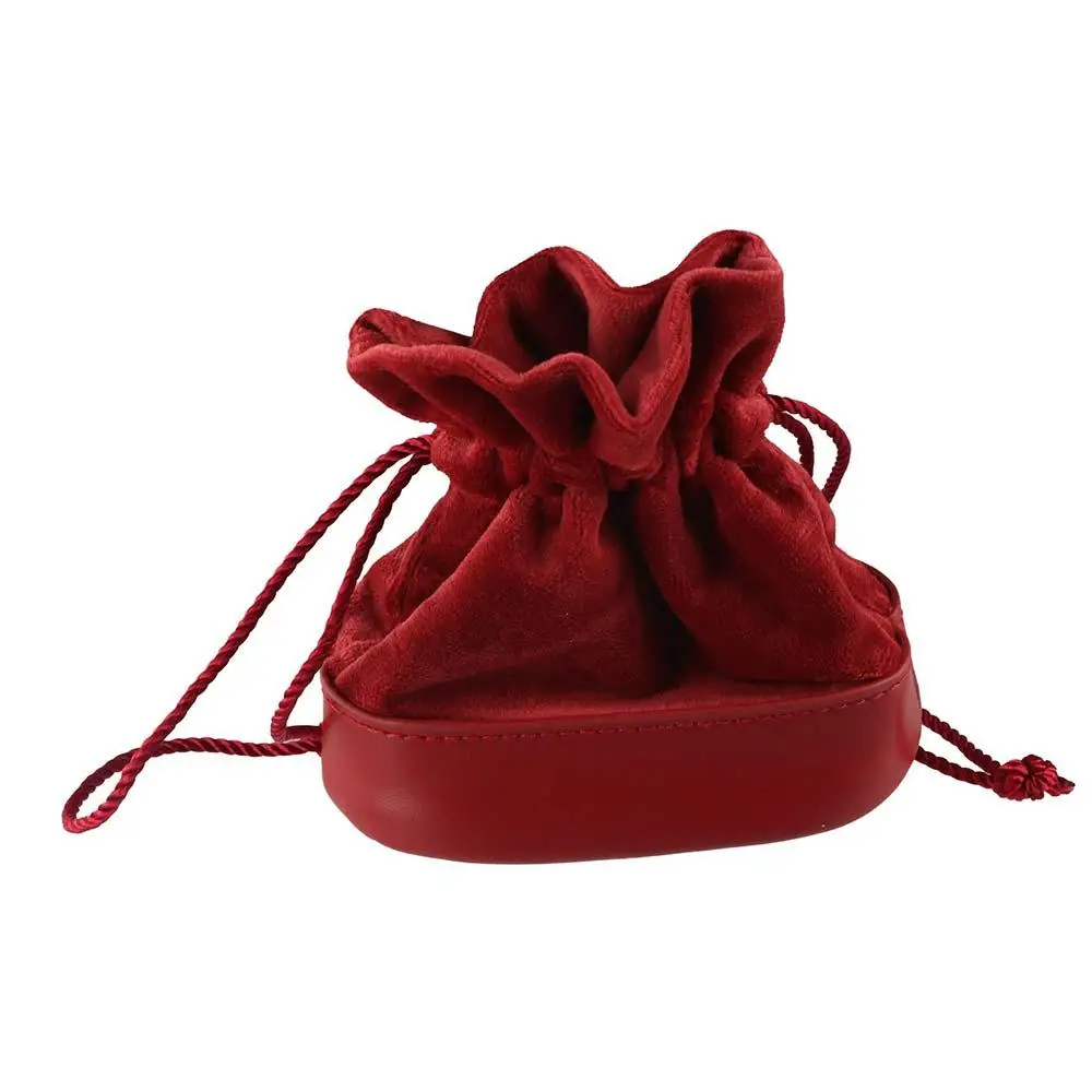 

Wine Red Drawstring Storage Bag Classical Chinese Style Bunched Jewelry Bag Exquisite Multi-purpose Jewelry Organizer Bag Women