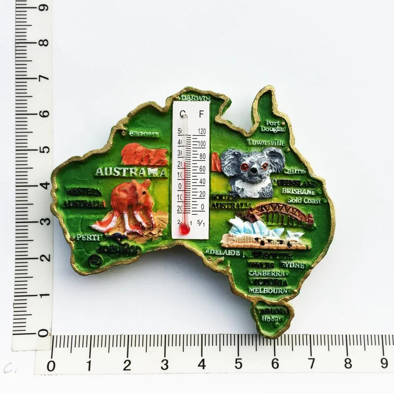 Australia Color Landmark Map Fridge Magnet Decoration Message Stickers Exquisite Crafts Tourism Souvenir