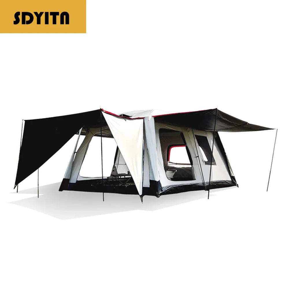 Automatic Waterproof Camping Tent for Multiple People with Blackout and Sun Protection Deluxe Self-Driving Camping  Shade Canopy