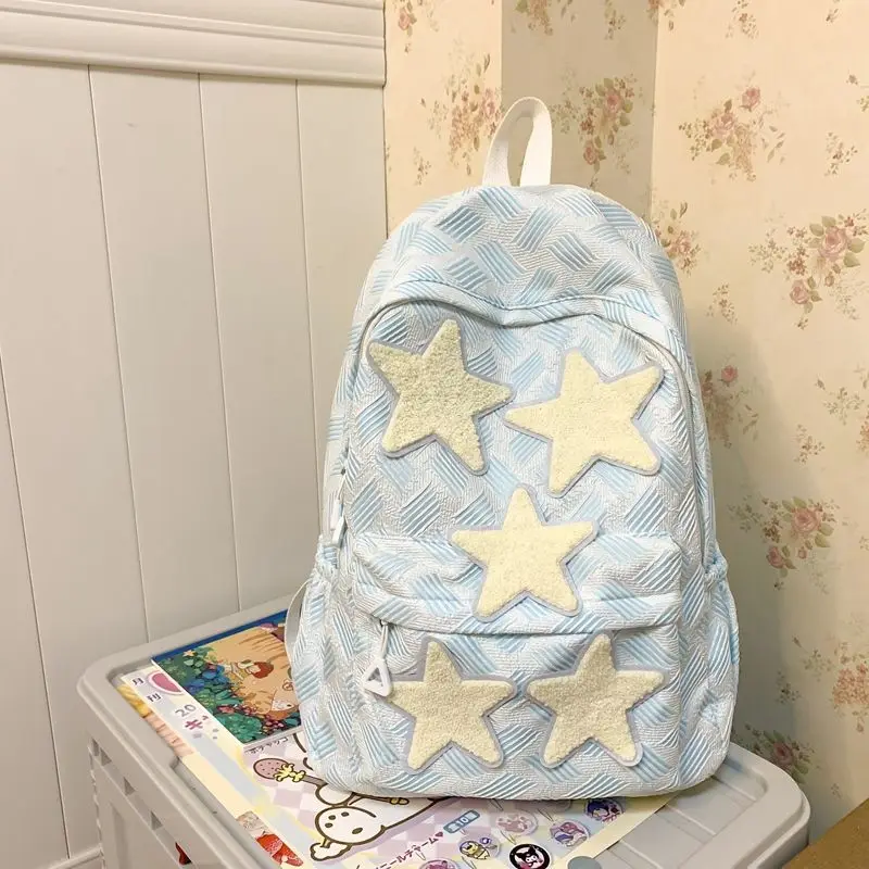 Roomy bookbag wateproof five-pointed star backpack school girl student school bag female girls mochila travel back pack