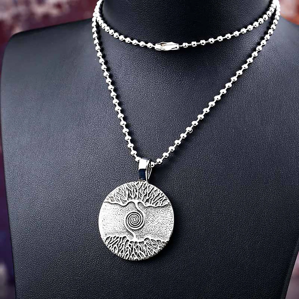 Vikings Stainless Steel Tree of Life Pendant For Men Women Fashion Charm Nordic Amulet Necklace Viking Jewelry Gift Dropshipping image 4