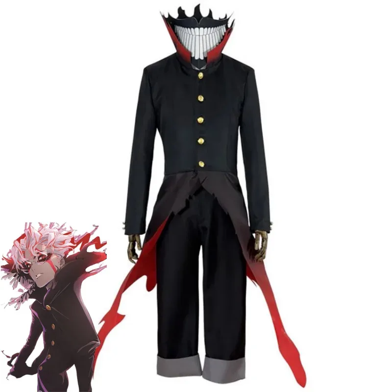 Kostum Cosplay Anime Da Dan Takakura Ken Mantel Kekuatan Nenek Okarun Pakaian Merah Hitam Masker Wig Pesta Halloween ir;l5