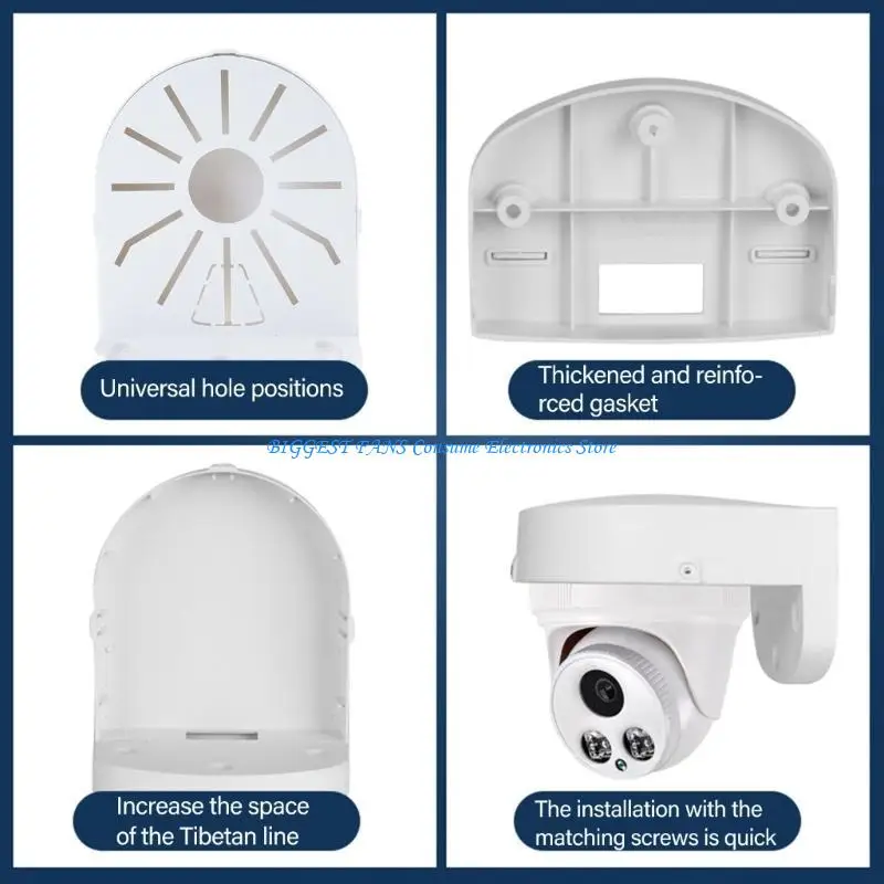 Dome Security Camera Bracket Reinforced Plastic Structure Sloped Design for High Ceiling and Challenging Installations