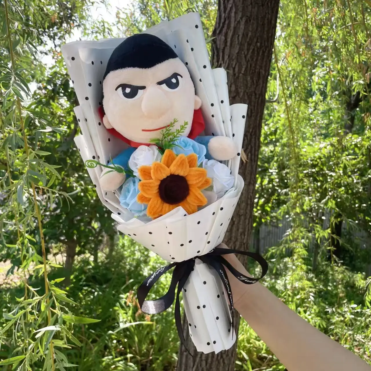 Catoon Spider-Man Hulk Superman Plush Doll Toy Creative Handmade Bouquet Stuffed Animals Valentine Christmas Graduation Gift
