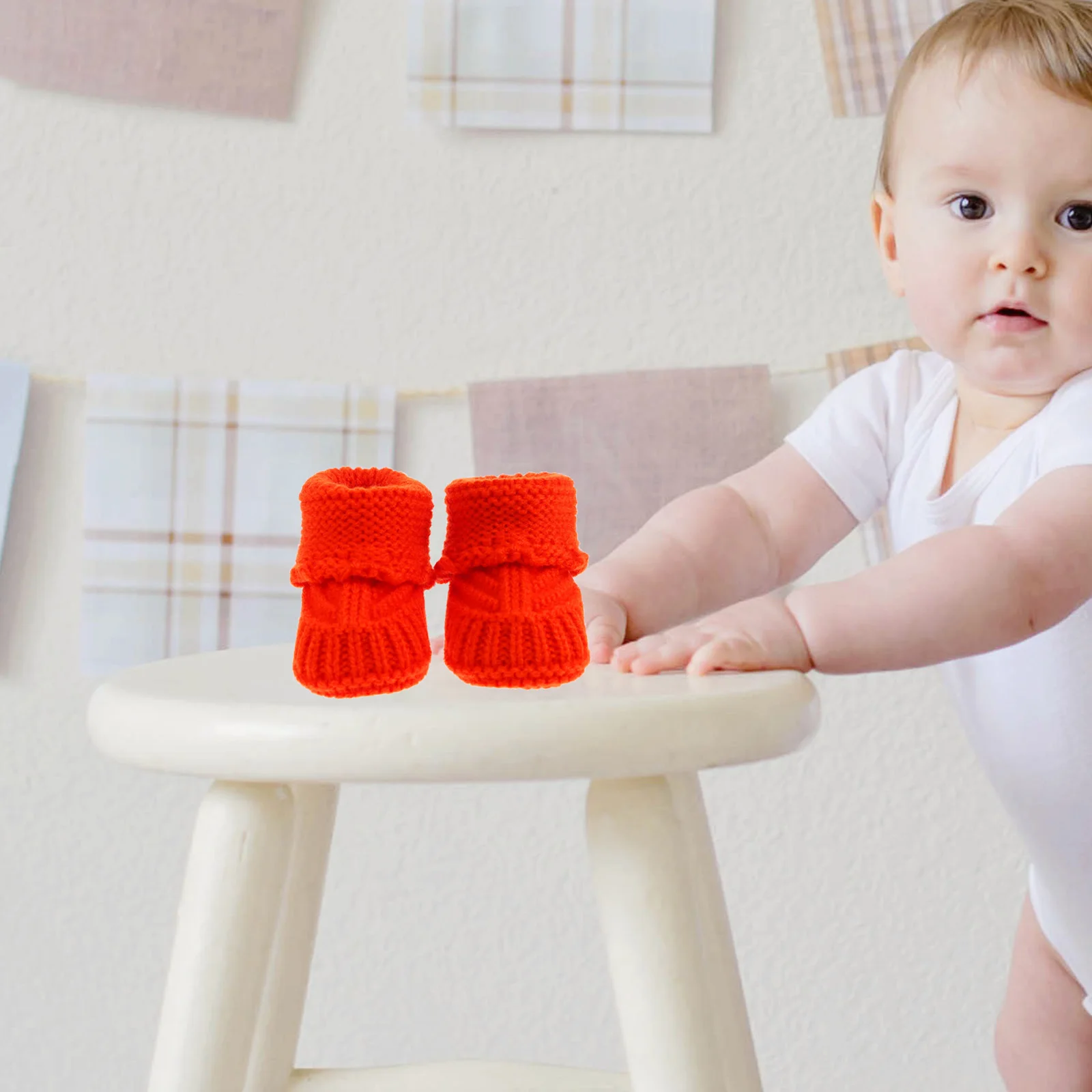 

1Pair Baby Handmade Crochet Booties Woolen Yarn Knitted Shoes Infant Warm Comfortable Newborn Cotton Shoes Knitted Baby Shoe