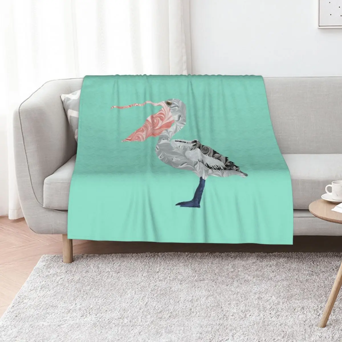 Australian Pelican Marbled Paper Collage Throw Blanket Luxury Thicken Blankets For Baby Luxury Summer Weighted Blankets