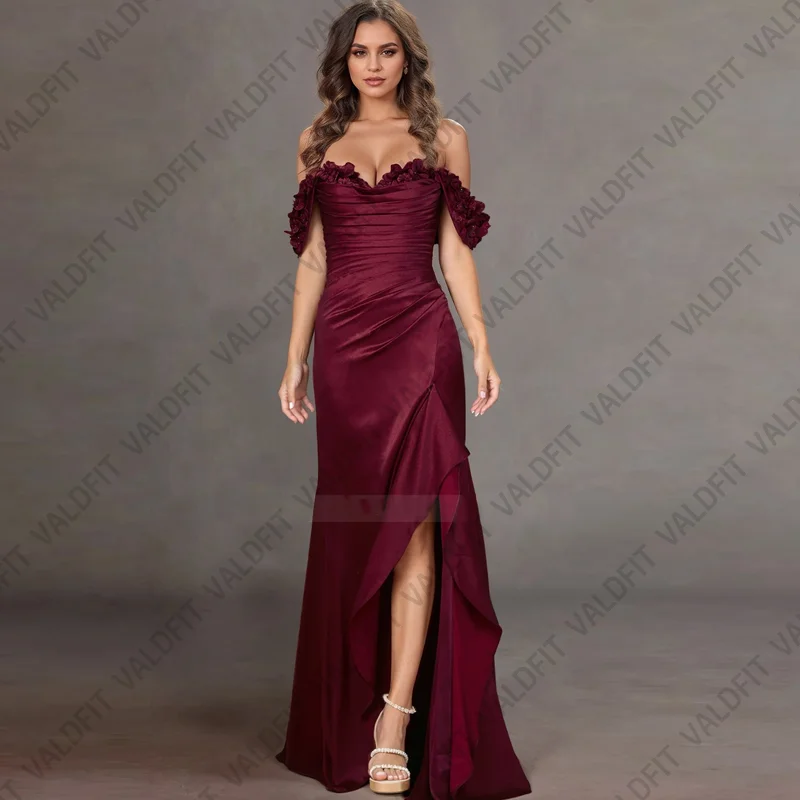 

Customized Long Mermaid Burgundy Mother of the Bride Dresses with Slit Wedding Evening Dress Vestido Para Madre De La Novia 2024