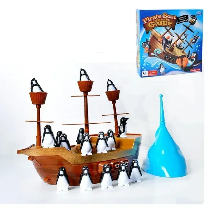 Funny Pirate boat game toy Balance the penguin pirate ship Educational toys family parent-child interaction toy baby kids gift