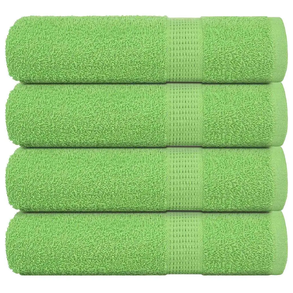 Set of 4  Green Shower Towels - 70x140 cm, 360 GSM, Ultra Soft 100% Cotton