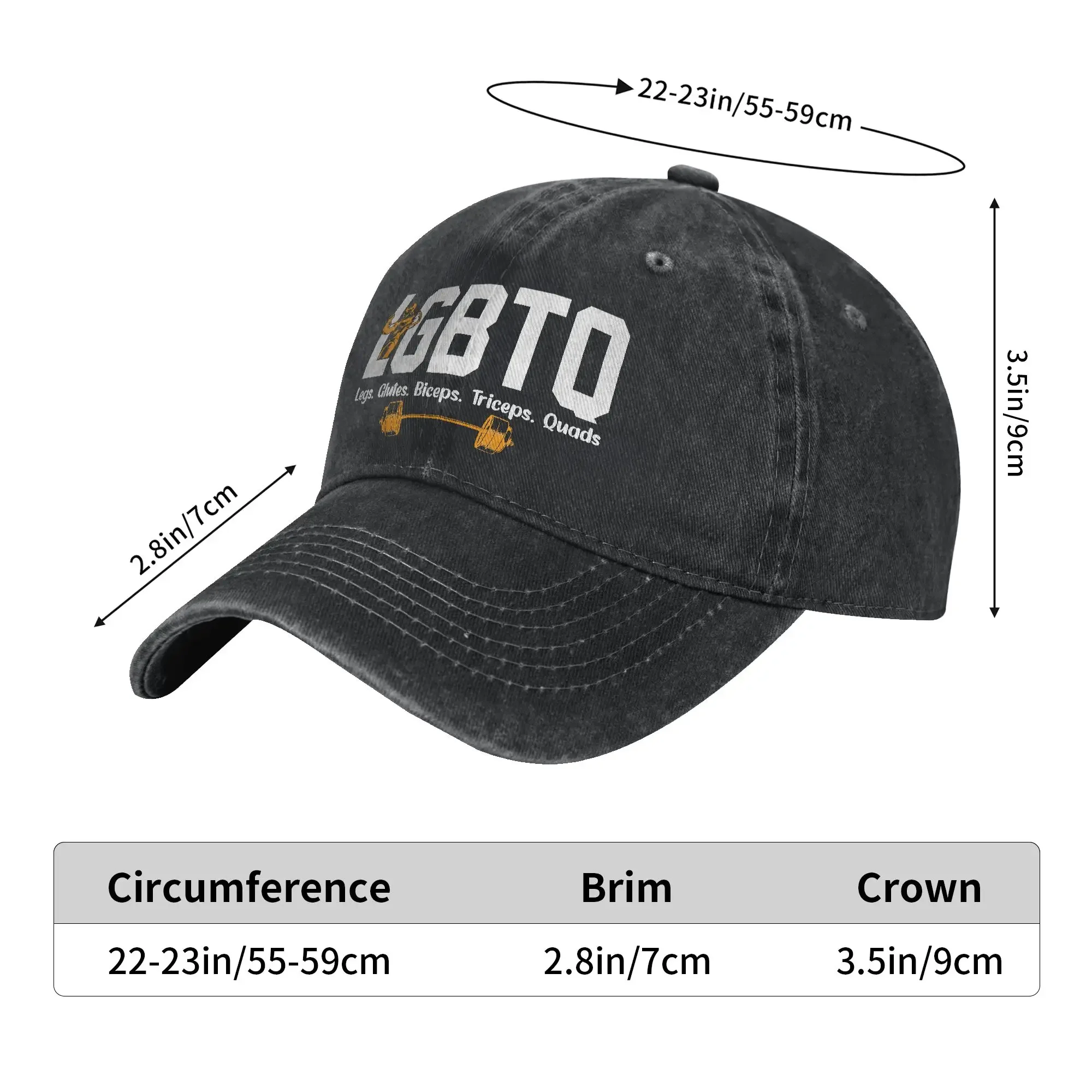 LGBTQ Legs Glutes Biceps Triceps Quads Casual Baseball Cap Hiking Fishing Trucker Hat Summer Wholesale Classic Baseball Caps