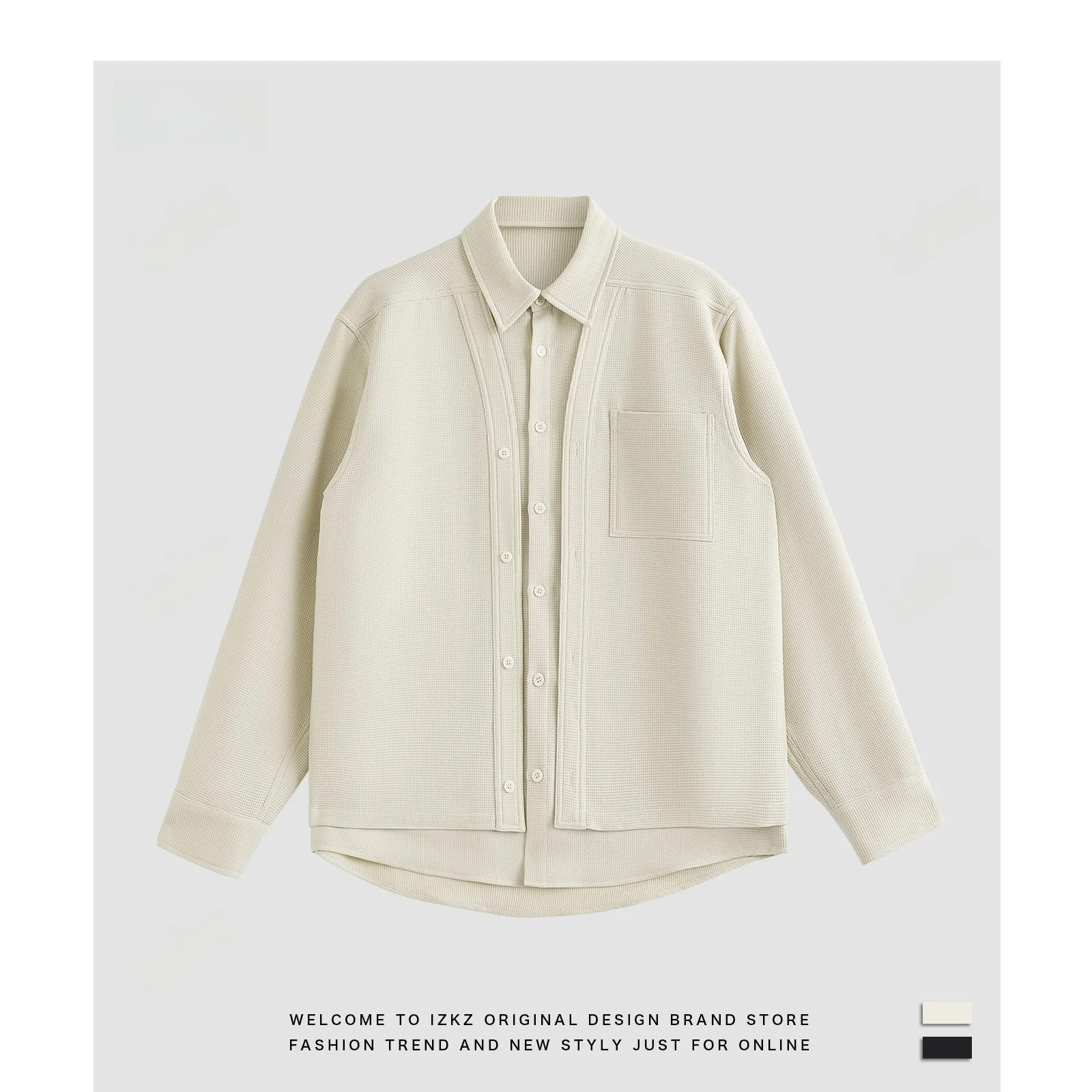 

Anti-Wrinkle Long Sve Open Cardigan irt Coat mat Two-Piece Faion Urban Youth Wear Resistant Durable