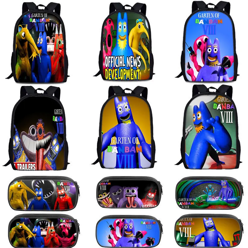 Mochila Garten of Banban 8, bedruckter Rucksack, Cartoon-Anime-Reißverschluss, Schultasche, Gartenspiel, Banban-Bleistiftbeutel für Kinder, Geburtstagsgeschenke