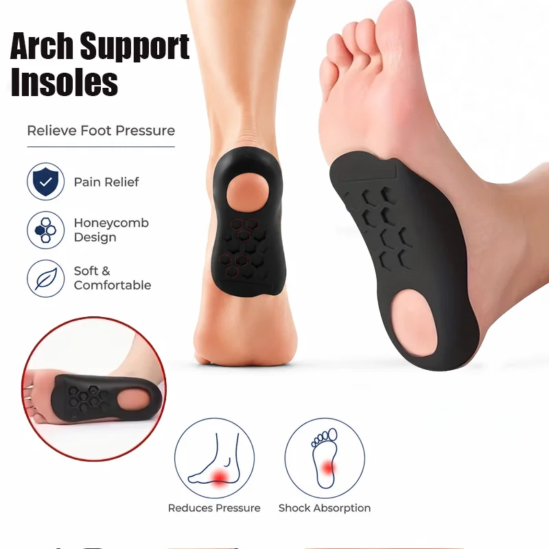 Foot Support Pads/Arch Support Pads, Shock-Absorbing and Pressure-Relieving, Comfortable and Snug Fit, Suitable for Wearing with Shoes