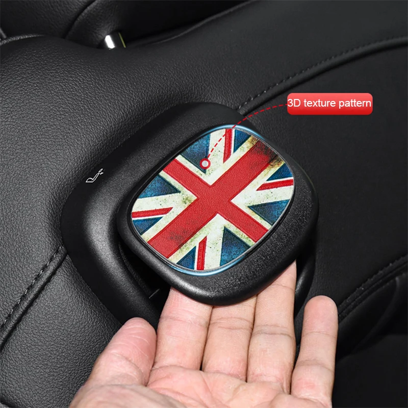 For MINI Cooper JCW F56 Leather Car Rear Seat Back Handle Decal Cover Protective Sticker Decorative Interior Accessories 2pcs